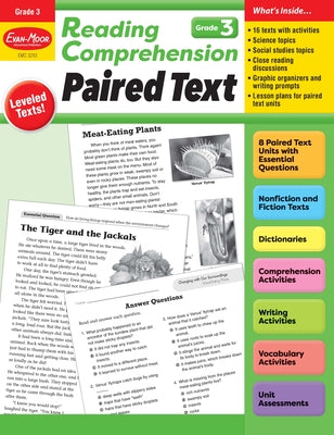 Evan-Moor Reading Comprehension: Paired Text grade 3, Homeschooling and Classroom Resource Workbook, Close Reading, Improve Reading Skills, Nonfiction ... (Reading Comprehension: Reading Paired Text)